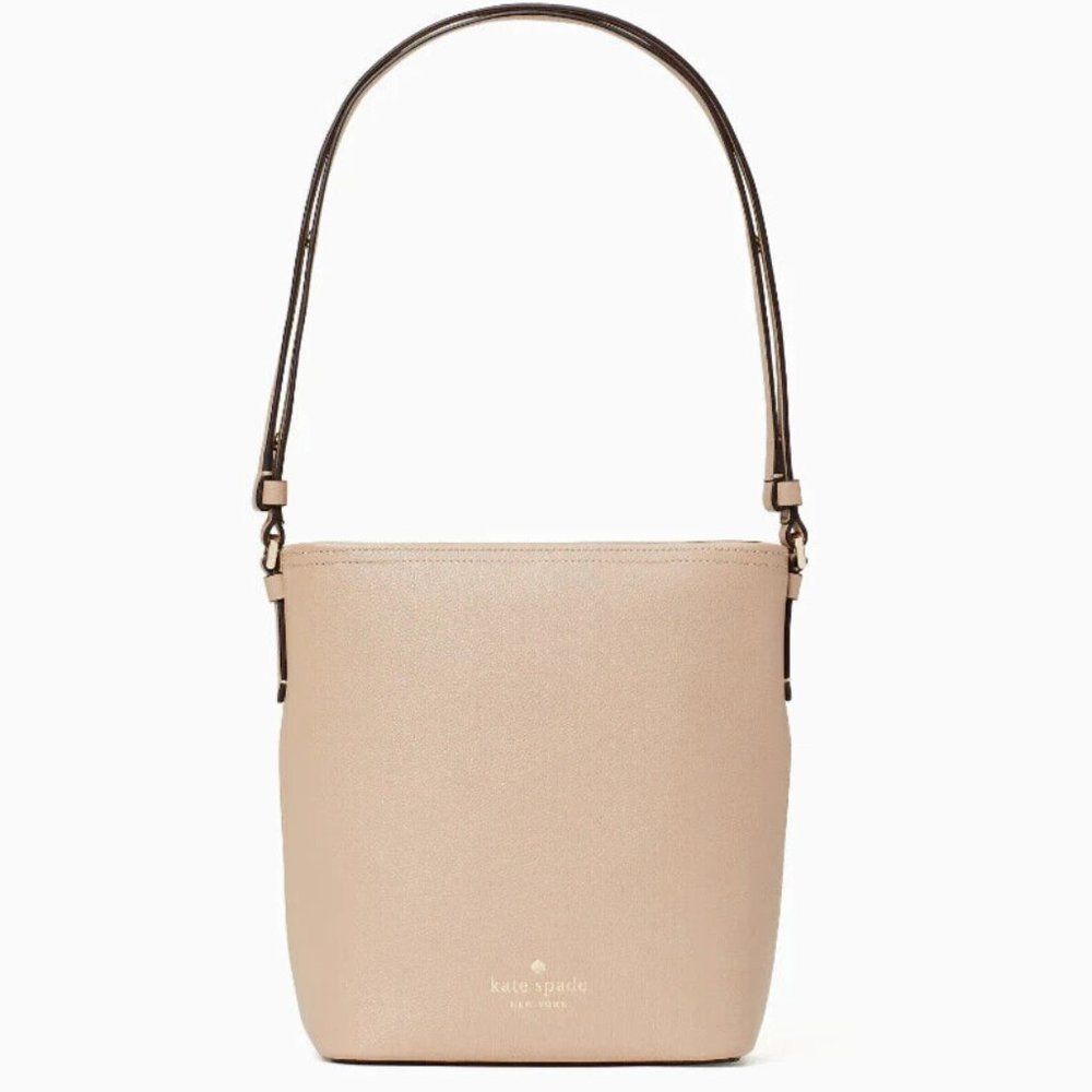 Kate Spade Warm Beige Pebble Leather Max Duffel Crossbody